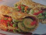 Omelette de spaghetti farcie aux légumes