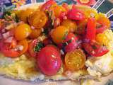 Omelette nature et sa salade de tomates cerises au vinaigre balsamique