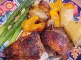 Poulet rôti à la moutarde de Dijon et au vinaigre balsamique sur légumes