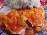Rôti de porc braisé aux tomates et au fenouil
