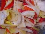 Salade d'endives et de poivron, vinaigrette au thym et moutarde de Dijon
