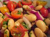 Salade de haricots blancs italiens, vinaigrette à la moutarde