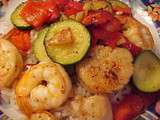 Sauté rapide de crevettes et pétoncles