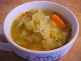 Soupe au chou, au poireau et autres légumes
