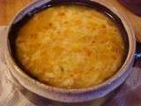 Soupe gratinée aux légumes et au reste de rôti de boeuf