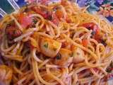 Spaghetti sauce aux tomates et aux pétoncles