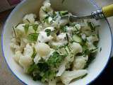 Salade chou-fleur-concombre-menthe-ciboulette