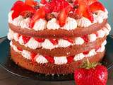 Birthday cake tout simple fraise et chantilly mascarpone