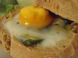 Oeufs cocottes à la fondue de poireaux dans leur petits pains / kkvkvk#41