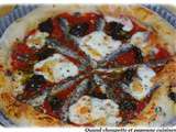Pizza anchois-câpres et tartinable olives noires