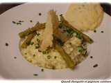 Risotto aux asperges et au gorgonzola, tuile au parmesan