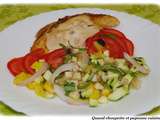 Salade multicolore et poulet rôti