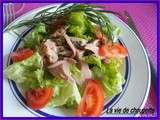 Salade verte eminces de thon au romarin et au persil