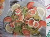 Salade de tagliatelles vertes au saumon fumé