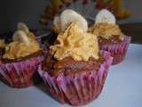 Cupcake banane chocolat ganache monté caramel beurre salé