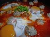 Tajine kefta aux œufs et aux légumes
