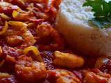 Crevettes a la sauce tomate et au curry