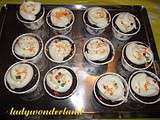 Cupcake choco coeur de marron topping vanille