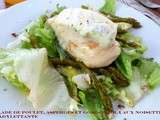 Salade au Poulet, Asperges et Gorgonzola aux Noisettes