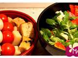 Mini brochette – Cake végétarien et salade