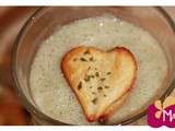Soupe courgette / champignon & coeur feuilleté