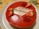 Bavarois aux fraises sur génoise à la pistache