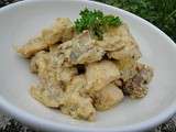 Escalopes de poulet, champignons et Vache qui rit
