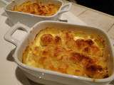 Gratin d'emmental grand cru sur poireaux fondants et pétoncles au curry