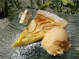 Tarte aux pommes à la crème de nougat et son sorbet au melon
