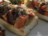 Tapas aux poivrons, chorizo et parmesan