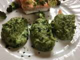 Purée de brocolis au persil et saumon au four