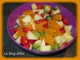 Salade de fruits relevée à la confiture de fraises à la grenadine