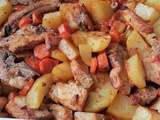 Côtelettes de porc aux légumes rôtis