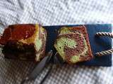 Cake marbré pesto-tapenade