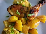 Pilons de poulet et sauce aux poivrons jaunes