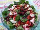 Salade de pousses d'épinards aux fraises et chèvre