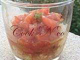 Verrines de crabe et tartare de tomates (pour 4 personnes)