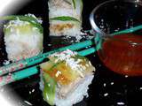 Sushi cube ananas, thon, concombre, menthe