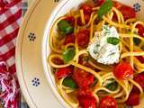 Pâtes aux tomates cerises et aux basilic Ricotta