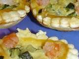 Petites tartelettes courgettes crevettes et curry