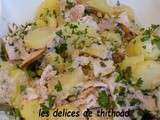 Salade de pommes de terre nouvelles au poulet, sauce au thon