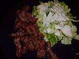 Salade de gésiers de volaille au vinaigre de framboises