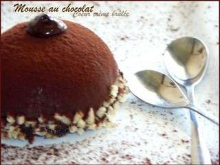 Dôme de Mousse au chocolat,coeur crème brulée