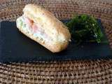Eclair saumon mariné et crème d'avocat wasabi