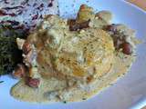 Poulet champignons crème et riz sauvage