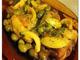 Tajine de poulet, olives et citron confit
