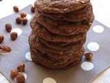 Cookies au Cacao, éclats de noisettes et Chunks Choco/Noisettes