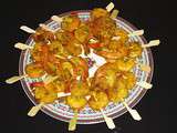 Brochettes de crevettes au curry