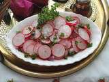 Salade de radis roses