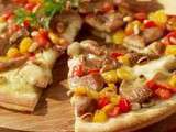 Pizza provençale au poulet grillé et mozzarella